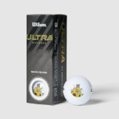 Moderne Kat Zonnebloem Monogram Golfballen (Verpakking)