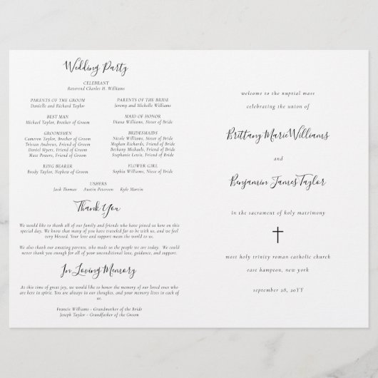 Moderne katholieke bruiloft met massaprogramma (Voorkant)