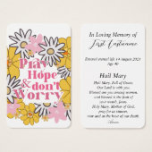 Moderne katholieke Kaart ter nagedachtenis (Voorkant /achterkant)