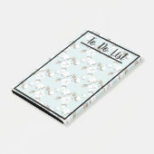 Moderne katoenbloemen en Blauwgroen Post-it® Notes (Schuin)