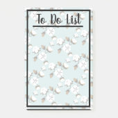 Moderne katoenbloemen en Blauwgroen Post-it® Notes (Voorkant)