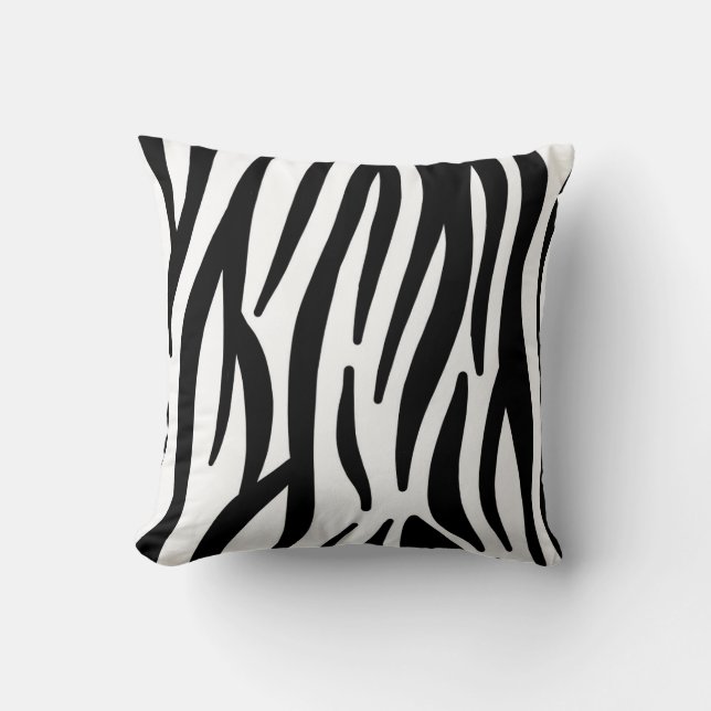Moderne katoenen sierkussen met zebraprint - Natuu (Voorkant)
