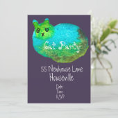 Moderne katteetentje met blauwe katten kaart (Staand voorkant)