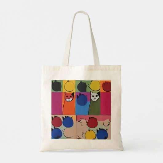 moderne katten- en fruitsoorten tote bag (Achterkant)