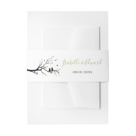 Moderne katten in Love Black Silhouette Heart Wedd Uitnodigingen Wikkel