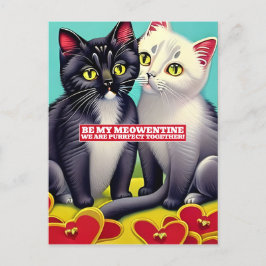 Moderne katten Meowentine Valentijnsdag Briefkaart