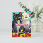 Moderne katten Meowentine Valentijnsdag Briefkaart (Staand voorkant)