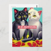 Moderne katten Meowentine Valentijnsdag Briefkaart (Voorkant / Achterkant)