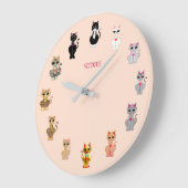 Moderne katten met overwinnende Cartoon Grote Klok (Hoek)
