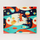 Moderne katten op een Abstracte achtergrond Legpuzzel (Horizontaal)