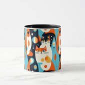 Moderne katten op een Abstracte achtergrond Mok (Midden)