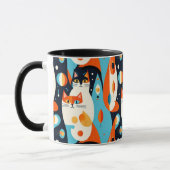 Moderne katten op een Abstracte achtergrond Mok (Links)