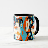 Moderne katten op een Abstracte achtergrond Mok (Voorkant rechts)