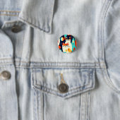 Moderne katten op een Abstracte achtergrond Ronde Button 3,2 Cm (In situ)