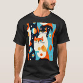 Moderne katten op een Abstracte achtergrond T-shirt (Voorkant)