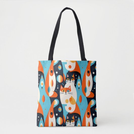 Moderne katten op een Abstracte achtergrond Tote Bag (Voorkant)