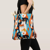 Moderne katten op een Abstracte achtergrond Tote Bag (Dichtbij)