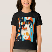 Moderne katten op een Abstracte achtergrond Tri-Blend Shirt (Voorkant)
