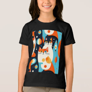Moderne katten op een Abstracte achtergrond Tri-Blend Shirt