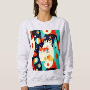 Moderne katten op een Abstracte achtergrond Trui