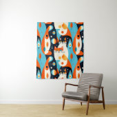 Moderne katten op een Abstracte achtergrond Wandkleed (In situ)