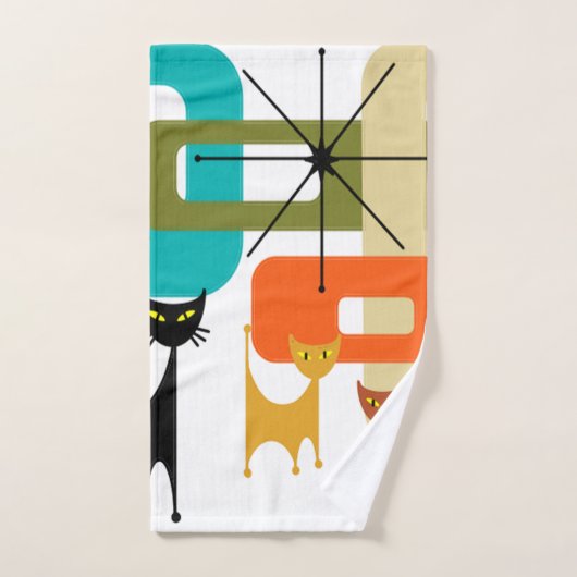 Moderne katten uit de middeleeuwen bad handdoek (Handdoek)