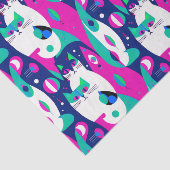 Moderne katten uit het midden van de eeuw op een d tissuepapier (Detail)