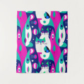 Moderne katten uit het midden van de eeuw op een d wandkleed (Voorkant)