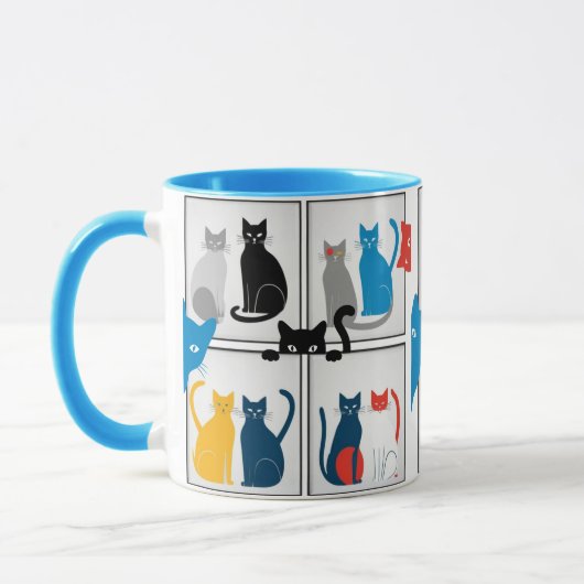 Moderne kattencollage mok (Links)