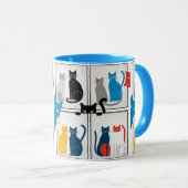 Moderne kattencollage mok (Voorkant rechts)