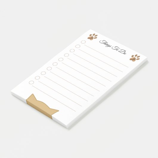 Moderne kattenkop en poten dingen om te doen post-it® notes (Schuin)