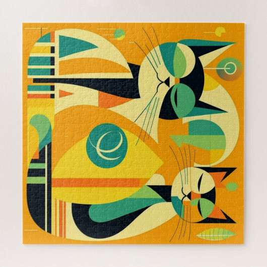 Moderne kattenkunst uit het midden van de eeuw: Ab Legpuzzel (Horizontaal)