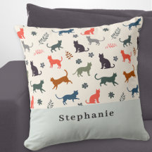 Moderne Kattenpatroon Elegante Crème Gepersonalise
