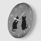 Moderne kattensilhouetten, huisdieren op karton grote klok (Hoek)