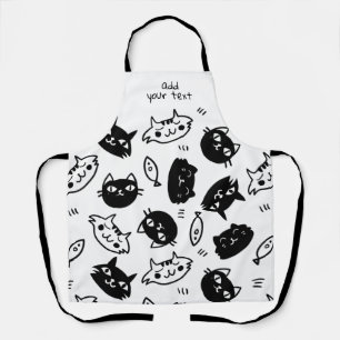 Moderne Kawaii Funny Black White Cute Cats Pattern Schort