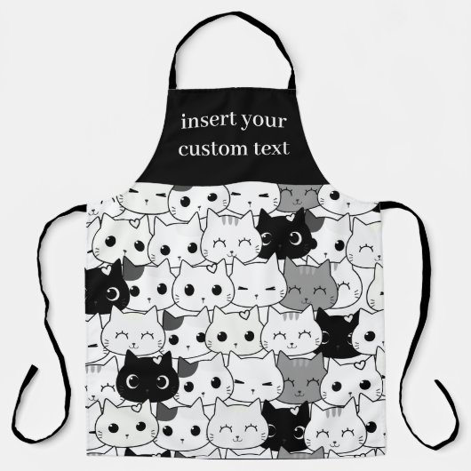 Moderne Kawaii Grappige Katten Patroon Schort (Voorkant)