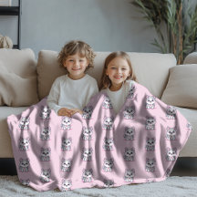 Moderne Kawaii Husky Puppy Roze Patroon