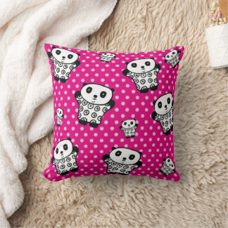 Moderne Kawaii Panda Beer Roze Meisjesachtige Stip Kussen
