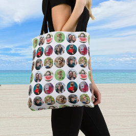 Moderne keepaardse multi-fotocirculaire Sjabloon Tote Bag