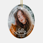 Moderne Keepsake Custom begrafenis foto Keramisch Ornament (Rechts)