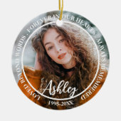 Moderne Keepsake Custom begrafenis foto Keramisch Ornament (Voorkant)
