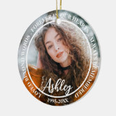 Moderne Keepsake Custom begrafenis foto Keramisch Ornament (Links)