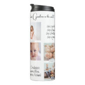 Moderne Keepsake fotocollage Wij houden van u oma Thermosbeker (Geroteerd rechts)