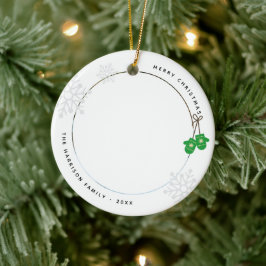 Moderne Keepsake Green Mittens Foto Keramisch Ornament