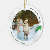Moderne Keepsake Green Mittens Foto Keramisch Ornament (Links)