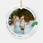 Moderne Keepsake Green Mittens Foto Keramisch Ornament (Achterkant)