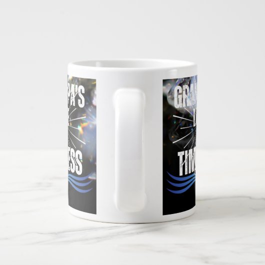 Moderne Keepsake Grootvader Opa Familiefoto Grote Koffiekop (Achterkant)