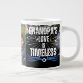 Moderne Keepsake Grootvader Opa Familiefoto Grote Koffiekop (Rechts)