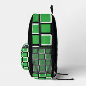 Moderne Kelly Green & Black Geometrische Rugzak (Rechts)