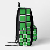Moderne Kelly Green & Black Geometrische Rugzak (Links)